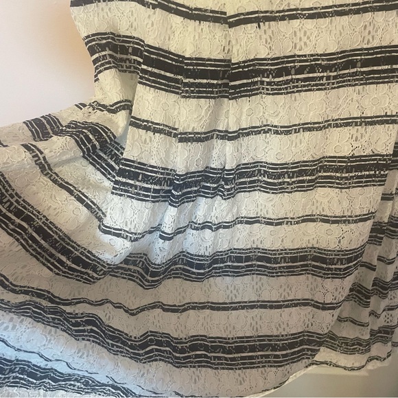 City Chic Blue and White Lace Detail Dress - Picture 5 of 9